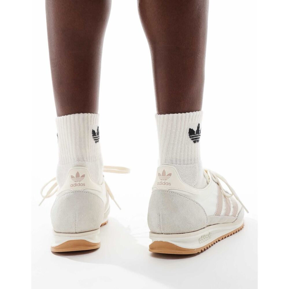 Adidas Women 8.5 SL 72 OG Shoes White/Wonder Taupe JH7394 Sneakers Stripe Retro - Picture 3 of 7